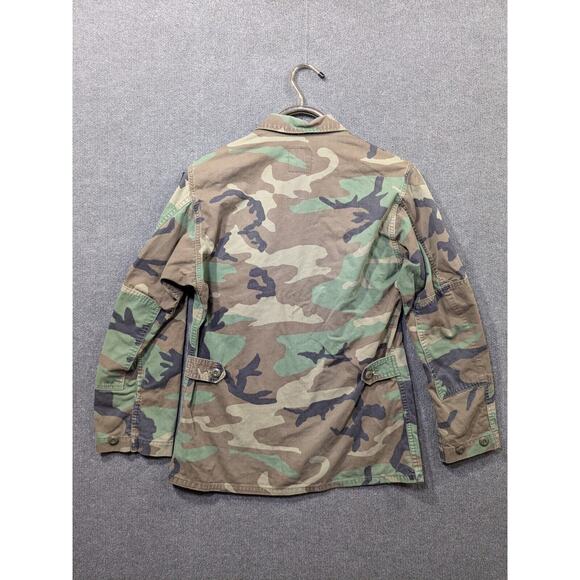 VTG BDU Cold Weather Top Mens Small Regular Woodland Camo Army 72nd FA Patch - Picture 6 of 11